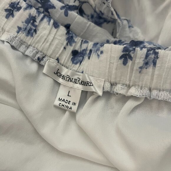 John Paul Richard Tiered Maxi Skirt Elastic Waist Flowy Floral Boho Chic Large L - Picture 5 of 6